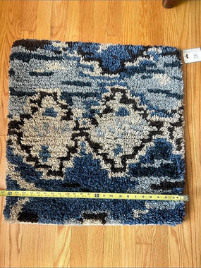 Pottery Barn Cape Hand-Knotted Pillow Cover Blue & Gray